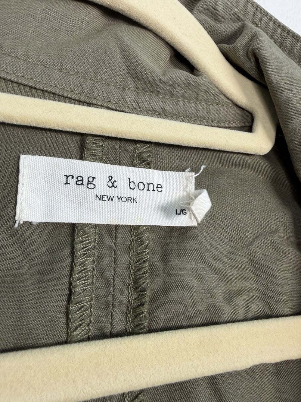 Rag And Bone Mazie Cotton-gabardine Jacket Size Large Olive Green Utility Coat - Picture 8 of 16